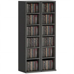 Armoire de rangement cd - dvd - homcom - 6 + 6 compartiments - capacit� max. 204 cd - 21 x 22, 5 x 88, ...