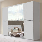Armoire de rangement coloris blanc - dim : 225 x 210 x 58 cm pegane