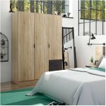 Armoire de rangement coloris chne canadien - longueur 121 x hauteur 180 x profondeur 52 cm