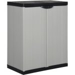 Armoire de rangement de jardin 1 tagre gris / noir 68x40x85 cm vidaxl
