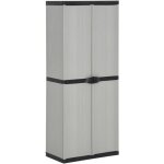 Armoire de rangement de jardin 3 tagres gris / noir 68x40x168cm