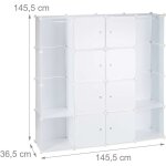 Armoire de rangement en plastique meuble penderie étagère avec portes et tringle 145 cm blanc Armoire de rangement en plastique meuble penderie étagère avec portes et tringle 145 cm blanc