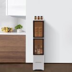 Armoire de rangement polyvalente avec 2 tiroirs, �tag�re �troite en plastique pp, petite �tag�re largeur ...