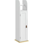 Armoire de rangement salle de bain, support papier toilette avec �tag�res r�glables 20�20�80 cm - bois, ...