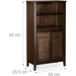 Helloshop26 - armoire de salle de bain sur pied meuble de rangement 92 cm bambou marron Helloshop26 - armoire de salle de bain sur pied meuble de rangement 92 cm bambou marron