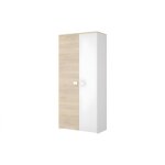 Dekit - armoire sonia - 2 portes - l90cm - coloris : chne et blanc