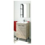 Armoire de toilette 50 cm + miroir ch�ne 80 x 50 x 40 cm - 305210c