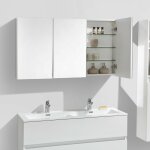 Stano. - armoire de toilette bloc - miroir siena largeur 120 cm blanc laqu