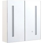 Beliani - armoire de toilette murale avec miroir lumineux led 60 x 60 cm meuble de rangement pratique ...