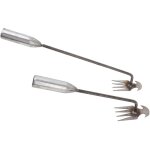 Arrache - mauvaises herbes 4 dents outil manuel jardin agricole poign�e en fer 30cm / 40cm lot de 2 pi�ces ...
