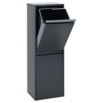 Basic poubelle de recyclage en acier, poubelle de tri s�lectif, 2 seaux, 2 x 17l (34l), anthracite cr204 ...