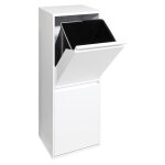 Basic poubelle de recyclage en acier, poubelle de tri slectif, 2 seaux, 2 x 17l (34l), blanc cr201 - ...