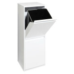 Basic poubelle de recyclage en acier, poubelle de tri s�lectif, 2 seaux, 2 x 17l (34l), blanc cr201 - ...