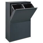 Basic poubelle de recyclage en acier, poubelle de tri s�lectif, 4 seaux, 4 x 17l (68l), anthracite cr604 ...
