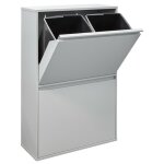Basic poubelle de recyclage en acier, poubelle de tri slectif, 4 seaux, 4 x 17l (68l), gris cr602 - ...