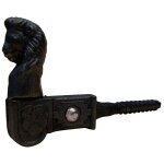 Arr�t de persienne fonte � t�te de lion �poxy noir � vis � bois de �10 x 70 mm - fonderie rollinger sarl ...
