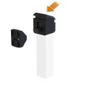 Arret poussoir design pour portail battant finition: blanc - longueur de tube (mm): longueur de tube ...