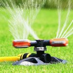 Arroseur de jardin, automatique 360 ??rotatif r�glable jardin arroseur 3 bras arroseur de pelouse abs ...