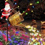 Arrosoir lumineux solaire extrieur avec pre nol ? dcoration nol originale  effet fontaine lumineuse, ...