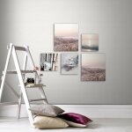 Art for the home - set de 5 toiles imprimées zen 80 x 60cm rose, marron Art for the home - set de 5 toiles imprimées zen 80 x 60cm rose, marron