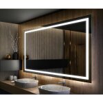 Artforma - miroir led lumineux 90x50 cm de salle de bain mural ambientline avec clairage blanc froid ...