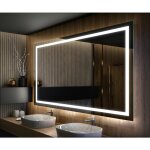 Artforma - miroir led lumineux 90x90 cm de salle de bain mural ambientline avec �clairage blanc froid ...