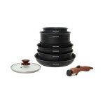 Arthur martin - batterie de cuisine 8 pieces aluminium - poignée bois - tous feux dont induction Arthur martin - batterie de cuisine 8 pieces aluminium - poignée bois - tous feux dont induction