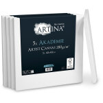 Lot de 5 toile  peindre 280g / m akademie 40cm, 40cm - artina