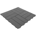 Artplast - dalle clipsable jardin finition bois 'a l'italienne' - 56 x56 cm - gris anthracite
