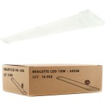 Arum lighting - 10 r�glettes led extra plate line 16w ip40 1800lm 60cm temp�rature de couleur: blanc ...
