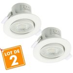 Arum lighting - lot de 2 spots encastrables led valence 8w orientable equ. 75w temp�rature de couleur: ...