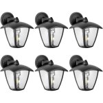 Arum lighting - lot de 6 appliques murales alicante ext�rieur m�tal pour jardin noir e27