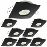 Arum lighting - lot de 8 spots encastrables led 8w milan cct ip65 ik07 collerette carr�e noire avec transforma ...