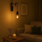 Arum lighting ? applique murale potence norfolk en bois noir ? culot e27 ? dimensions 30. 8x17. 5 cm ...