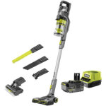 Aspirateur balai 18v ryobi - 30aw - 600ml - batterie 4, 0ah et chargeur - avec accessoires - rsvs18 - ...