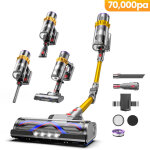 Aspirateur balai sans fil - azmsary - 650w - 70000 pa - 70 min - filtration hepa - vidange d'une seule ...