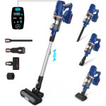 Aspirateur balai sans fil avec filtre hepa, moteur 300 w, aspiration puissante de 30 kpa, batterie 4000 ...