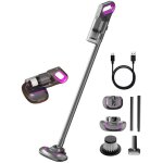Mediawave store - aspirateur balai sans fil portable 120w, filtre hepa avec ramasse - miettes.