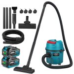 Aspirateur eaux et poussi�res 10l?aspirateur industriel avec deux batteries de 3, 0 ah et flexible 2m ...
