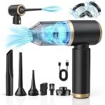 Aspirateur � main - mod�le supr�me sans balais noir et or [2 filtres + sac aviation].