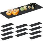 Assiette en ardoise, lot de 12, planches longues en ardoise, pour servir et crire, 30x10 cm, anthracite ...