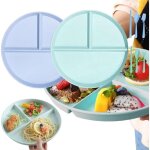 Assiettes divis�es - 2pcs compartiments pour perte de poids, plate avec compartiments, r�utilisables ...
