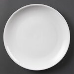 Assiettes plates rondes en porcelaine blanche 280 mm - lot de 6 - olympia