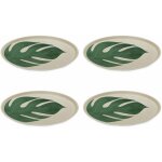Assiettes rutilisables en plastique - motif monstera dans une dition cologique
