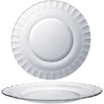 Assiette transparente duralex picardie 230 x 20 mm - lot de 6