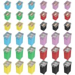 Assortiment de 36 fusibles pour automobiles, standard et bas profil (20 a, 30 a, 40 a, 50 a, 60 a, 80 ...