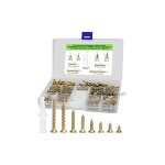 Assortiment de 420 vis en laiton m3 pour bois - vis  tte fraise galvanise - contient 20 chevilles ...
