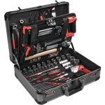 Assortiment d'outils 136 pi�ces dans un coffret cadre en aluminium, y compris visseuse sans fil - now ...
