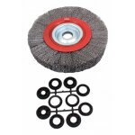 Asta - brosse circulaire de touret 250 mm avec 5 jeux de bagues d'adaptation Asta - brosse circulaire de touret 250 mm avec 5 jeux de bagues d'adaptation