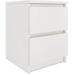 Hucoco - aster t2 - table de chevet 2 tiroirs style moderne - 40x30x30 cm - table de nuit - meuble d'appoint ...